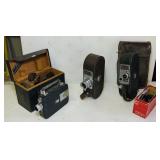 3 Vintage Movie Cameras, Keystone Model A3, 3 Vintage Movie Cameras, Keystone Model A3,