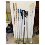 5 Pair of Ski Poles  W/Size 10 Men