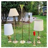 5 Brass Lamps plus 1 Candle Stand