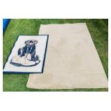 2 Rugs, Tan is 5.5 ft x 8 ft, Dog is 3.5 ft x 5 2 Rugs, Tan is 5.5 ft x 8 ft, Dog is 3.5 ft x 5