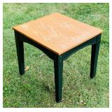 End Table,Green Legs, Oak Top, 22" x 20" x 22" h