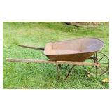 Antique Wheel Barrow, Steel Wheel