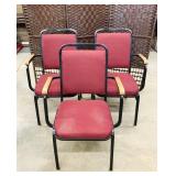 3 Padded, Metal Frame, Adult size Chairs