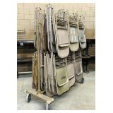 84 Metal Folding Chairs on Rolling Metal Cart 84 Metal Folding Chairs on Rolling Metal Cart