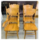 (4) Dining Wood Chairs, 2 w/ Arms (4) Dining Wood Chairs, 2 w/ Arms