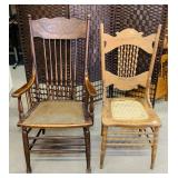 2 Antique Wood Chairs