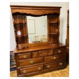 Knotty Pine Dresser w/Removable Mirrored Top