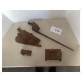 Bayonet and military leather items marked US