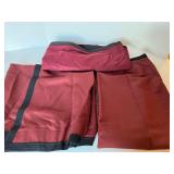Burgundy & black set: 2 aprons, 1 lap robe