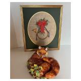 Coach horn cross-stitch china fox by Karen Hankee