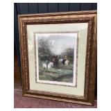 Hand colored prints 1892 elaborate frame