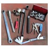 Ratchet, Sockets, Vise Grip, Chisels