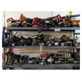 Shelving and Contents Incl. Blowers, Mufflers,
