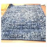 Navy and Gray Rug, 95"x116"