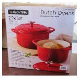 TWO Pack Enamel/Cast Iron Dutch Ovens