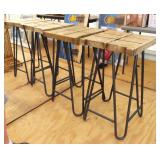 Four (4) Iron/Wood Bar Stools