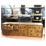 Bank of Drawers with Shelves, 18"x79"x55"