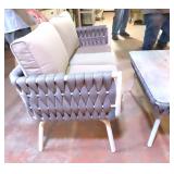 Two Seater Love Seat with Glass Top Table