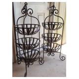 TWO (2) Three Tiered Metal Baskets