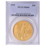 1915 Saint-Gaudens Gold Double Eagle PCGS MS-64