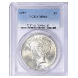 1922 Peace Silver Dollar PCGS MS-64