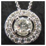 18KT White Gold Pendant with natural diamonds