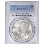 1923 Peace Silver Dollar PCGS MS-64
