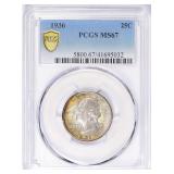 1936 Washington Quarter PCGS MS-67 (Toned)