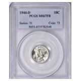 1944-D Mercury Dime PCGS MS-67 FB $185 NGC