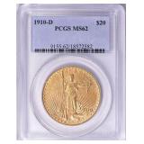 1910-D Saint-Gaudens Gold Double Eagle PCGS MS-62