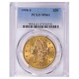PCGS Guide Value $2750: 1898-S Liberty Gold $20