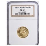 1999-W George Washington Gold $5 NGC MS-69