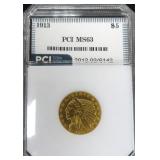1913 $5 Gold Indian, PCI MS63