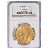 1907 Liberty Gold $20 Double Eagle NGC MS-63