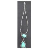 Sterling Silver and Turquoise Double Pendant