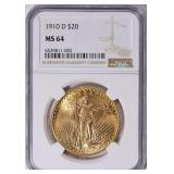 1910-D Saint-Gaudens Gold Double Eagle NGC MS-64