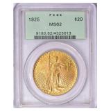 1925 Saint-Gaudens Gold Double Eagle PCGS MS62 OGH