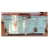 Green Solid Wood Sideboard 71"x16"x36"
