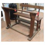 42"x31" Two Seater School Desk, Wood with Cast