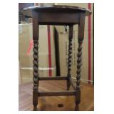 Refinished Barley Twist British Stand Table