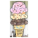 Blue Bell Ice Cream, Lighted Metal Sign. 70.5"x32"