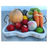Wooden Tray with Fruit