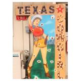 77"x52" Texas Cowgirl Lighted Metal Sign