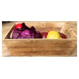 Wooden Box with Fruit and Vegetables