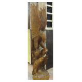 80" Eagle with Eaglets, Carved Wood