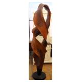 82"H Solid Wood Sculpture, Modern - Mid Century