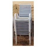 TEN (10) Outdoor Blue Chairs