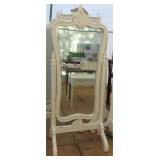 Wood Cheval Mirror, White, 72"H