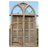 114"x64" Ribbed Paneled Door with Transom Top