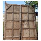 Pair of Large Paneled Doors with Iron Hardware